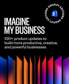 the front cover of a magazine with an image of colorful lines and text that reads imagine my business