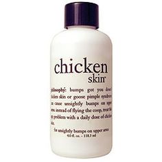 philosophy chicken skin treatment lotion for keratosis pilaris - apply a thin layer of chicken skin to the upper arm area daily as tolerated. I NEED THIS Pilaris Keratosis, Beauty Bomb, Keratosis Pilaris, Chicken Skin, Sensitive Skin Care, Skin Remedies, Diy Skin, Skin Tips, Anti Aging Skin Products