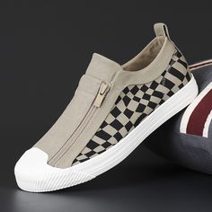 Casual High-top Sneakers With Zipper Closure, Canvas Shoes Men, Vulcanized Sneakers, Casual Shoes Men, Angkor, Trendy Shoes, Designer Sneakers, Shoes Men, Mens Casual Shoes