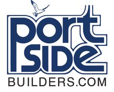 port side builder's logo with an eagle flying over the word port side on it