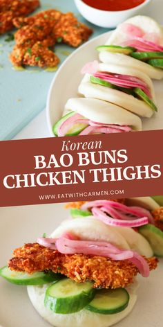 Looking for a fun and festive holiday dish? My Korean bao buns with chicken thighs are tender, savory, and perfect for Christmas parties or cozy winter dinners. Save this for a unique and flavorful recipe this season! Bun Korean, Chicken Bao Buns, Steamed Bao Buns, Steamed Bao, Winter Dinners, Brown Chicken, Bao Buns