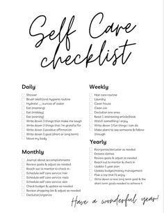 Self Care Checklist - Etsy Self Care Checklist, Self Care Bullet Journal, Writing Therapy, Vie Motivation, Get My Life Together, Positive Self Affirmations, Mental And Emotional Health, Self Care Activities, روتين العناية بالبشرة