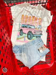 New graphic tee at Target! This is the look of the summer and these jean shorts are always a must have. Summer outfit Vacation outfit Jeans Follow my shop @kimmymanzo on the @shop.LTK app to shop this post and get my exclusive app-only content! #liketkit #LTKstyletip #LTKfindsunder50 #LTKSeasonal @shop.ltk https://liketk.it/4vnez Graphic Tee Outfit, Graphic Tee Outfits, Vacation Outfit, Outfit Jeans, Tee Outfit, Ford Bronco