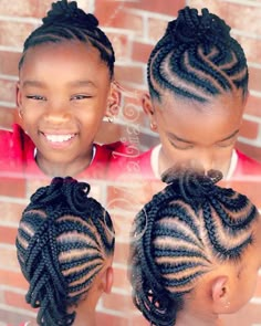 40 Easy Cornrows Protective Hairstyles For Black Girls Ages 4-12 - Coils and Glory Kids Cornrow Hairstyles, Kid Hair