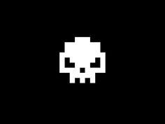 an image of a pixellated skull on a black background with the text,'it is