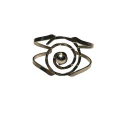 A Vintage Mid-Century Southwestern Sterling Silver Modernist Style Cuff Bracelet, Ca. 1960’s. It Has A Modernist Cut Out And Hammered Vortex Design With A Center Bead. It Measures 1.5 Inches Tall And 2.25 Inches In Diameter With A Total Weight Of 20.5 Grams. No Markings But Does Test Sterling Silver. The Bracelet Is In Excellent Condition With No Damage Or Defects. Women Accessories Jewelry, No Brand, Jewelry Branding, Womens Jewelry Bracelets, Cuff Bracelet, Women's Accessories, Vintage Jewelry, Jewelry Accessories, Cut Out