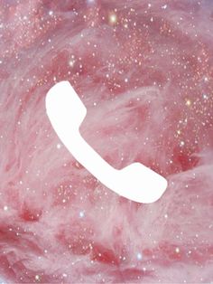 an image of a phone in the middle of a space filled with pink and white stars