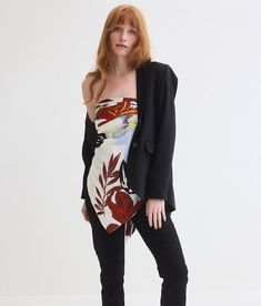 This versatile top is a fun and stylish addition to your spring/summer wardrobe — dress it up with trousers and a blazer or keep it more casual with denim or a long skirt. Bandeau neckline Strapless Adjustable back tie closure Scarf Top, Spring Summer Wardrobe, Floral Scarf, Summer Wardrobe, Long Skirt, Fashion Forward, Lily, Trousers, Spring Summer