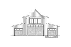 the front elevation of this garage plan