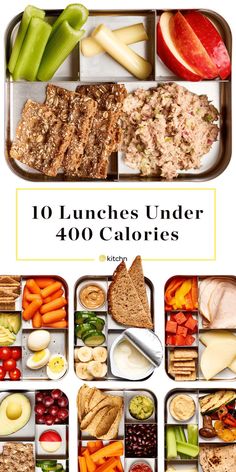 lunches under 400 calories are packed in trays and ready to be eaten