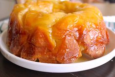 a close up of a bundt cake on a plate