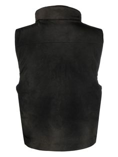 funnel-neck padded gilet from 032c featuring duck down, padded design, funnel neck, front zip fastening, sleeveless, front zip fastening pockets, straight hem, dark brown and cotton.This piece fits true to size. We recommend you get your regular sizeModel is 1,75m / 5ft 8in wearing size S Sweaters Brown, Trench Jacket, Crossbody Tote Bag, Moon Boots, Pad Design, Blazer With Jeans, By Malene Birger, Sweater Brands, Down Vest