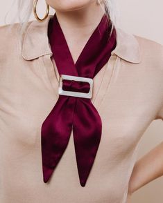 "Dear plum lovers everywhere, we've found the perfect silk accessory for you! Wrap this tie around your neck, head or anywhere else you so desire! These little scarves are the perfect accent to any outfit! - HANDMADE FROM 100% SILK CHARMEUSE - ONE SIZE - MEASURES APPROX. 33\" LONG X 2.5\" WIDE WHEN LAID FLAT - MADE IN L.A. WITH LOVE Please note due to the individual, hand crafted quality of all our headbands, ties and turbans yours may not be exactly identical to the one modeled in the image dep Elegant Fall Ties, Elegant Formal Neckwear For Fall, Chic Neckwear Ties As Gift, Chic Ties As A Gift, Chic Formal Tie Neckwear, Silk Scarf Tying, Velvet Turban, Velvet Scarf, Scarf Tie