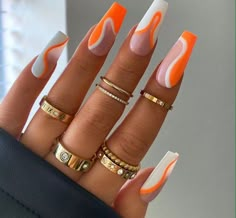 Nails Yellow, Vacation Nails, Nail Swag, Neon Nails, Orange Nails, Nailed It