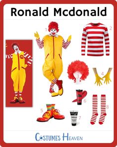 ronald mcdonald costume pattern with clowns and costumes for children to wear in the movie it's a small world