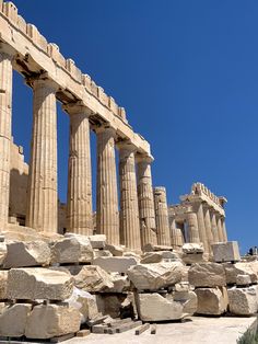 an image of the ruins of ancient greek architecture