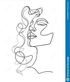 a line drawing of a woman's face