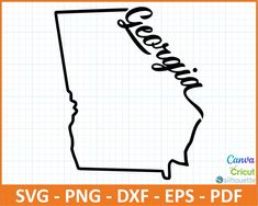 the outline of the state of indiana is shown in black and white with an orange background