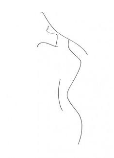 a black and white line drawing of a woman's body with her hand on her hip