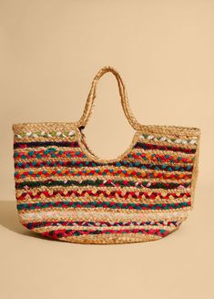 We forecast hot days & hotter fashion!!! Braided with lustrious straw accented by multicolored fabrics and gold trims, we know this tote will quickly become your summer go-to!!! Chic Multicolor Beach Bag For Beach Season, Multicolor Jute Straw Bag For Shopping, Multicolor Bohemian Straw Bag For Beach Season, Red Straw Bag For Summer, Red Straw Bag For Summer Market, Red Bohemian Beach Bag For Summer, Bohemian Red Beach Bag For Summer, Multicolor Jute Tote Beach Bag, Multicolor Straw Beach Bag For Summer