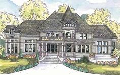 Queen Anne House Plans, Victorian House Plan, Queen Anne House, Victorian Style House, Tower House