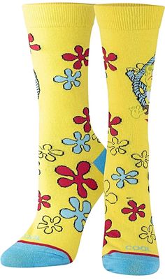 COOL SOCKS Brand Ladies Crew Socks Shoe Size 5-10 Nickelodeon’s SPONGEBOB SQUAREPANTS ‘BABY BOB’ 70% Cotton, 10% Nylon, 20% Spandex Comfortable Stretch Yellow Socks, Novelty Socks, Spongebob Squarepants, Cool Socks, Sock Shoes, Nickelodeon, Crew Socks, Socks, Spandex