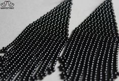 These minimalist black beaded earrings are made of high-quality Czech beads and strong synthetic thread. They are elegant, fashionable, and highly versatile, suitable for everyday wear. Features: Sterling silver components Color: Black. This item is currently in stock. You must be completely satisfied. If you find merchandise unsatisfactory for any reason, return it within 10 days and your money will be refunded without questions. More beaded earrings http://etsy.me/2ycItdb Gerdan necklaces http Beaded Earrings Black, Black Beaded Earrings, Earrings Chandelier, Black Fringe, Earrings Black, Earrings Long, Seed Bead Earrings, Czech Beads, Fringe Earrings