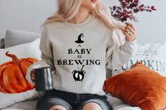 Maternity Halloween Costume, A Baby Is Brewing Halloween, Maternity Halloween, Halloween Maternity, Pregnant Halloween Costumes, A Baby Is Brewing, Baby Is Brewing