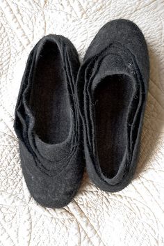 Diy Tricot, Felt Fashion, Silk Fiber, Slippers Black