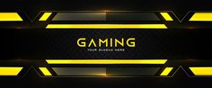 an abstract black and yellow gaming banner