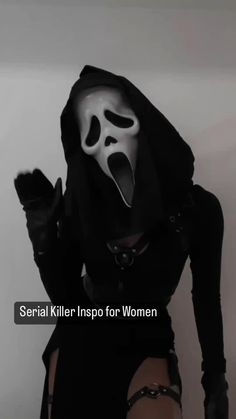 Halloween Costumes That Hide Your Face, Halloween Costumes That Cover Your Face, Scream Costume Woman Diy, Holloween Costume Emo, Insane Asylum Costume, Holloween Costume Ideas For Female, Woman Scary Costume, Cool Hollowed Costumes, Horror Killers Costumes