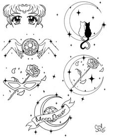 sailor moon and star tattoo designs