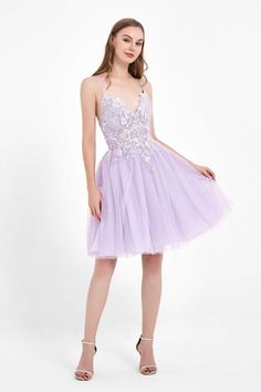 #duntery #homecoming #homecomingdress #shorthomecomingdress #shortdress #applique #partydress #tulledress #lilacdress Short Tulle Dress, Tulle Dress Short, Steal The Spotlight, Short Homecoming Dress, Lilac Dress, Pretty Dress, Over The Top, Back Design, Tulle Dress