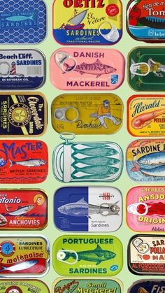 many different types of fishing lures are shown in this image, and there is no image here