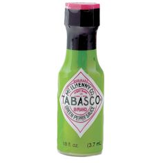 a bottle of tabasco on a white background