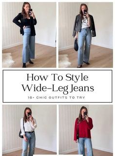 Winter Denim Outfits, Styling Wide Leg Jeans, How To Style Wide Leg Jeans, Style Wide Leg Jeans, Black Wide Leg Jeans, Wide Leg Jeans Outfit, Cropped Wide Leg Jeans, Jean Trends, Trendy Fall Outfits