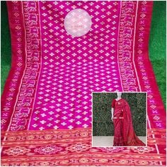 Khandua Silk Saree, Traditional and intricate design with beautiful combination making the saree absolutely gorgeous. fabric details :- sambalpuri khandua pasapali border  silk saree(mulberry silk) saree length :-  5.5 mtr Blouse pc:-0.80cm Banarasi Silk Dupatta With Ikat Print, Festive Pink Ikat Print Dupatta, Traditional Banarasi Silk Saree With Ikat Print, Banarasi Silk Dupatta With Ikat Print For Puja, Traditional Wear Katan Silk With Ikat Print, Traditional Wear With Ikat Print In Katan Silk, Traditional Wear In Katan Silk With Ikat Print, Traditional Wear In Ikat Print Katan Silk, Traditional Ikat Print Pre-draped Saree For Festivals