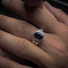 Oval amethyst  mens solitaire ring in sterling silver, Purple amethyst cocktail ring for men, Wedding mens ring with purple amethyst stone This lovely gemstone ring is perfect for daily wear. It is crafted from fine 925K sterling silver and has the most intricate details that are sure to catch the eye of anyone who sees it. Handcrafted with love and joy, this ring will be with you for years to come, possibly even taking its place as a family heirloom for generations to come! With its detailed ha Classic Amethyst Jewelry With Polished Finish, Classic Polished Amethyst Jewelry, Modern Sterling Silver Amethyst Ring With Polished Finish, Amethyst Signet Ring With Polished Finish As Gift, Purple Amethyst Signet Ring With Polished Finish, Modern Silver Amethyst Gemstone Ring, Silver Tanzanite Solitaire Jewelry, Fine Jewelry Amethyst Ring With Polished Finish, Amethyst Signet Ring With Gemstone For Anniversary