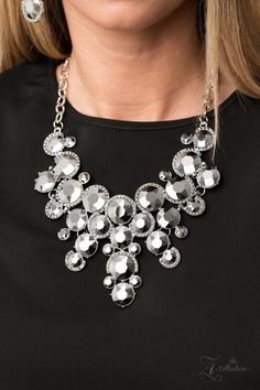 Fierce - 2020 Zi Collection - Bling With Crystal Paparazzi Accessories Jewelry, Hematite Necklace, Bling Necklace, Paparazzi Accessories, White Rhinestone, Paparazzi Jewelry, Boutique Jewelry, Accessories Necklace, Matching Earrings