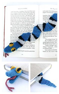 crocheted bookmarks made to look like an animal