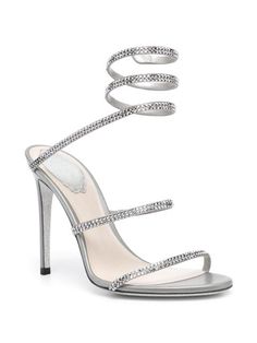 Shop René Caovilla Cleo high-heel sandals with Express Delivery - FARFETCH Caovilla Heels, Boots For Women Ankle, Bride Sandals, Rene Caovilla Shoes, Diamond Heels, Grey Heels, Rene Caovilla, Wedding Sandals, Fashion High Heels