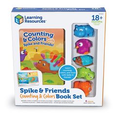 the learning resources coutting & colors with spike and friends counting and color book set