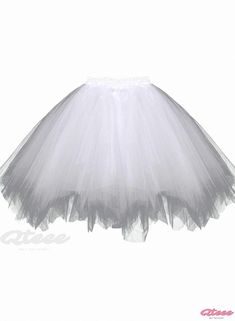 Qteee - Halloween Tulle Puff Skirt - Princess Dress for Wedding, Formal Events, Dance Performances, and Cosplay Halloween Costume Petticoat With Attached Cancan, Halloween Costume Petticoat With Cancan, White Stretch Costume For Cosplay, White Fitted Tutu Dress For Wedding, White Costume Skirt With Attached Cancan, White Stretch Halloween Costume, Fitted Princess Petticoat For Costume Party, Halloween Dance Tulle Skirt, Carnival Costume Party Fitted Tutu Dress