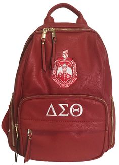 Delta Sigma Theta Apparel, Sister Hood, Delta Sigma Theta Gifts, Delta Girl, Divine 9, Theta Sorority, Diva Style, Delta Sigma Theta Sorority, Vegan Leather Backpack