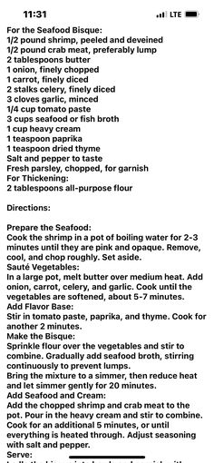 the instructions for cooking and preparing food