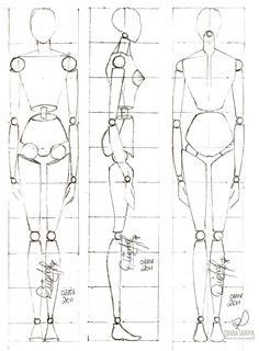 three different views of the back and sides of a woman's body