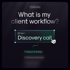 an image of a screen with the words discovery call on it