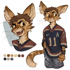 a drawing of a cat wearing a jersey