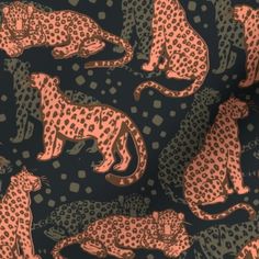 an animal print fabric with leopards on it