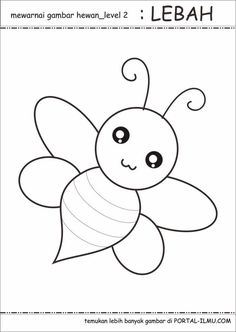 a drawing of a bee with the name lebah on it